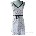 Ladies' Sleepwear, Lace at Front Neck, Satin Tape and Bow at Waist, Hem Edge with Baby Lock
